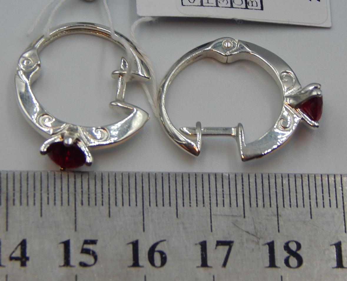 Серебряные серьги с позолотой и цирконием (31616805) 5