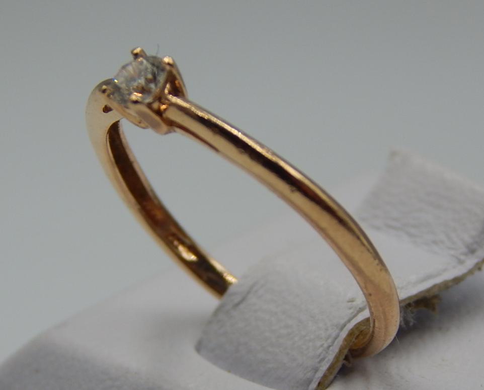 Кольцо из желтого золота с цирконием (32546871)  2