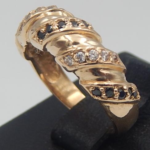 Кольцо из красного золота с цирконием (28354330) 1