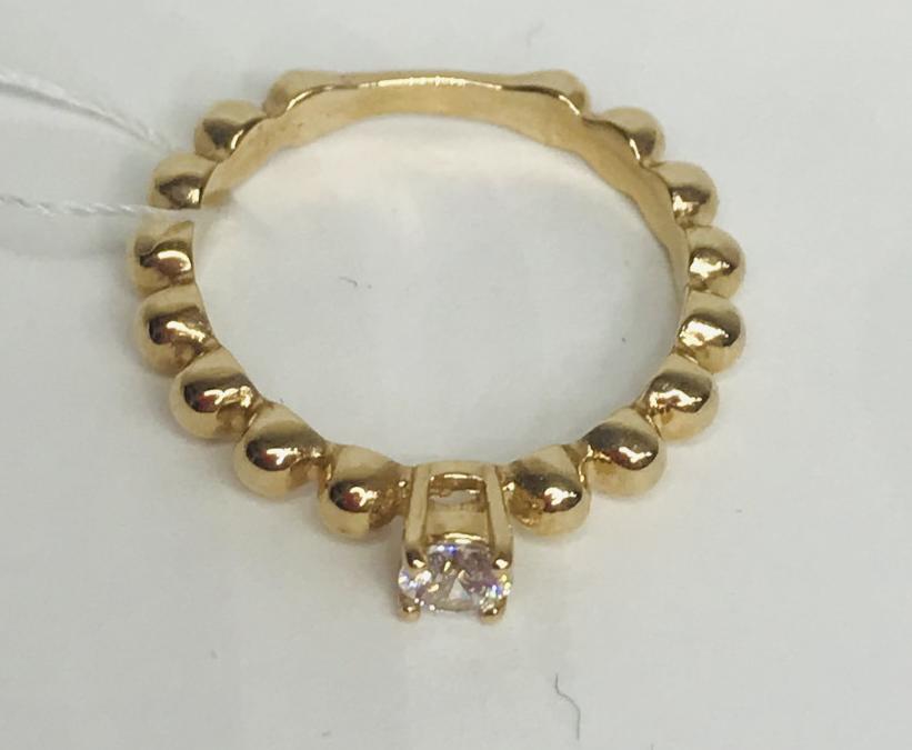 Кольцо из красного золота с цирконием (29242316) 2