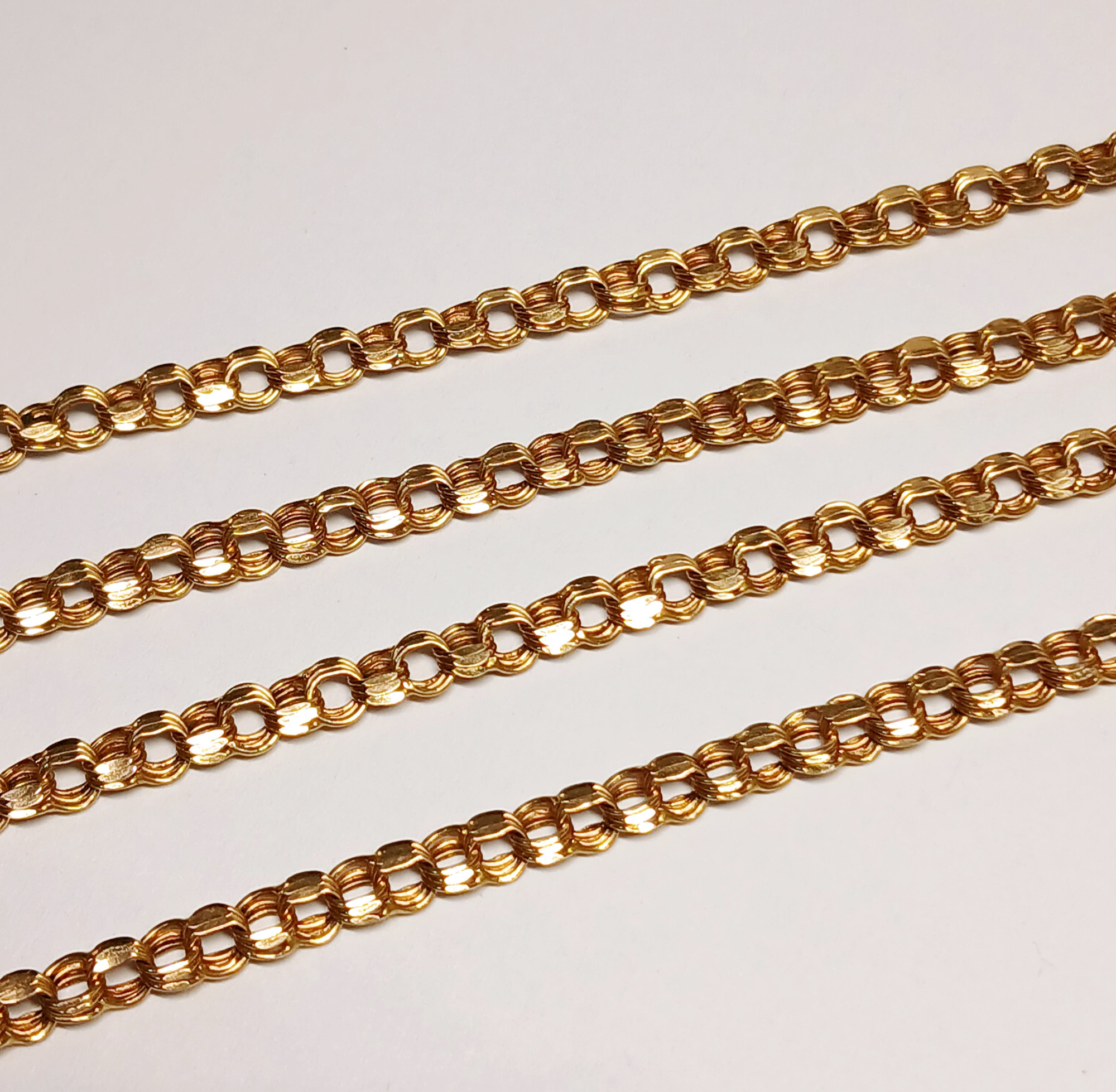 Ланцюжок з червоного золота з плетінням Бісмарк (33665453) 3