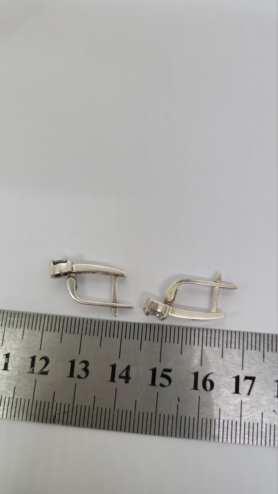 Срібні сережки з цирконієм і позолотою (33620412) 4