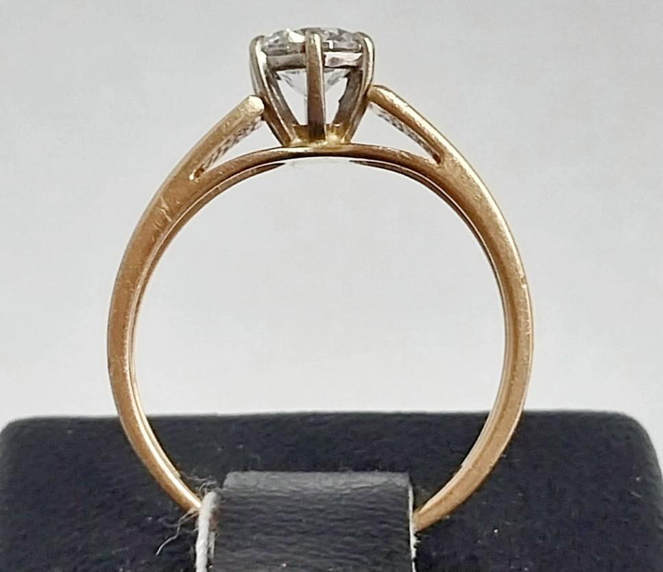 Кольцо из красного и белого золота с цирконием (33665179) 3