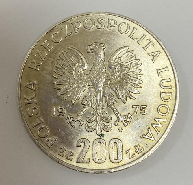 Серебряная монета 200 злотых 1975 Польша (33109461) 0