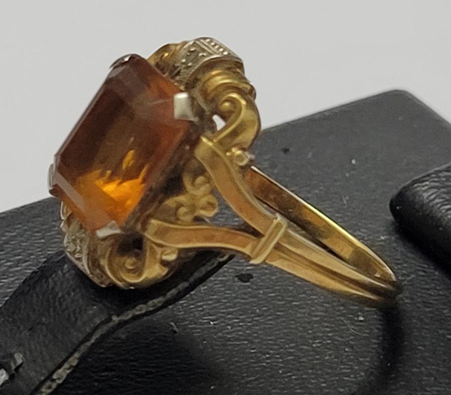 Кольцо из желтого и белого золота с цирконием (32767745) 2