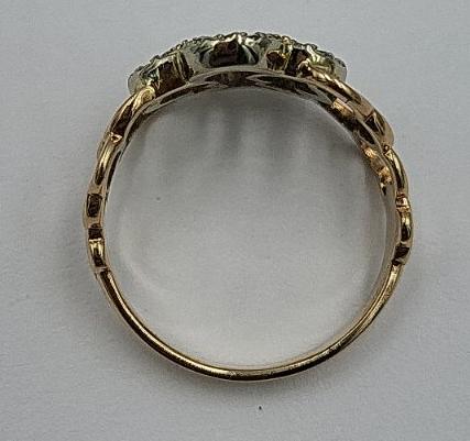 Кольцо из красного и белого золота с цирконием (29696329) 2