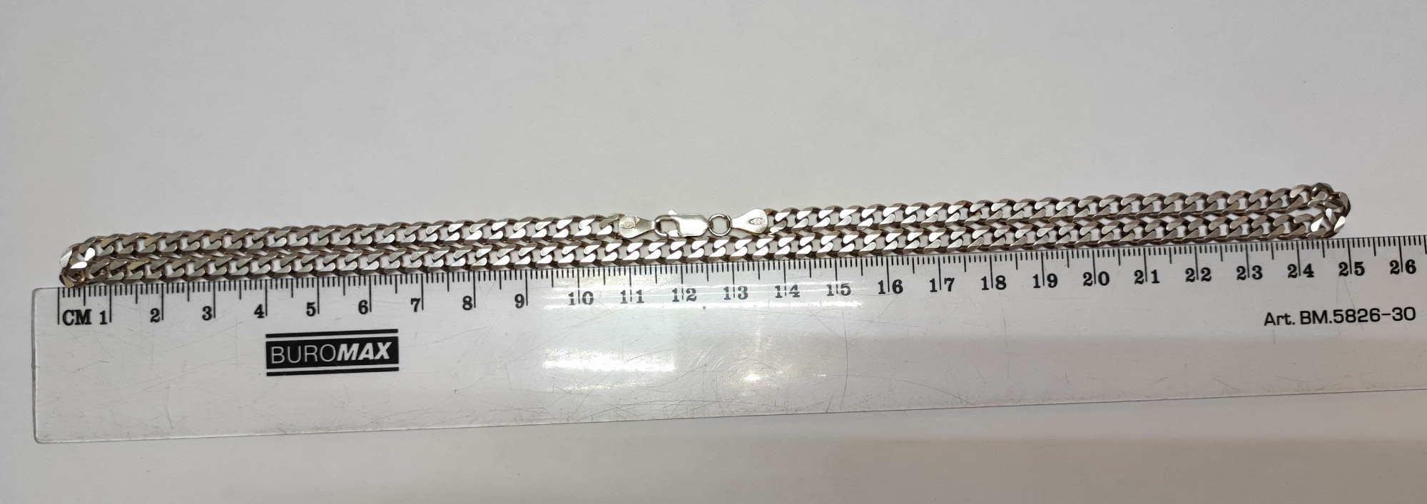 Серебряная цепь с плетением панцирное (33497866) 1
