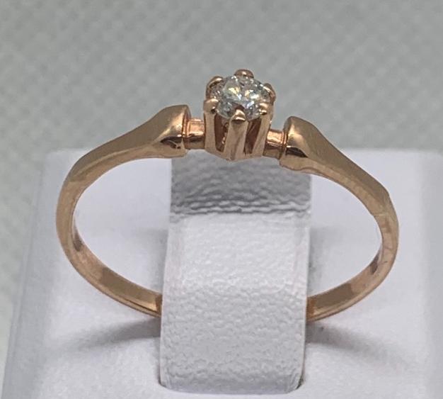 Кольцо из красного золота с бриллиантом (-ми) (31539831) 4
