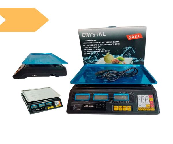 Весы торговые до 50kg 4V Crystal CR-50 0