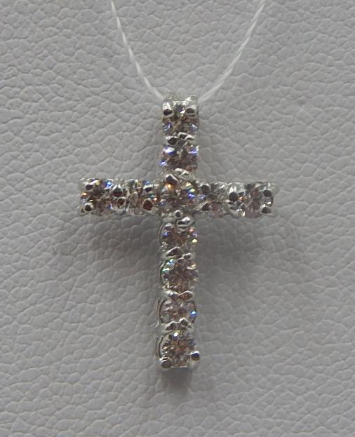 Срібний підвіс-хрест із цирконієм (31761244) 0