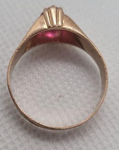 Кольцо из красного золота с корундом (30073477) 3
