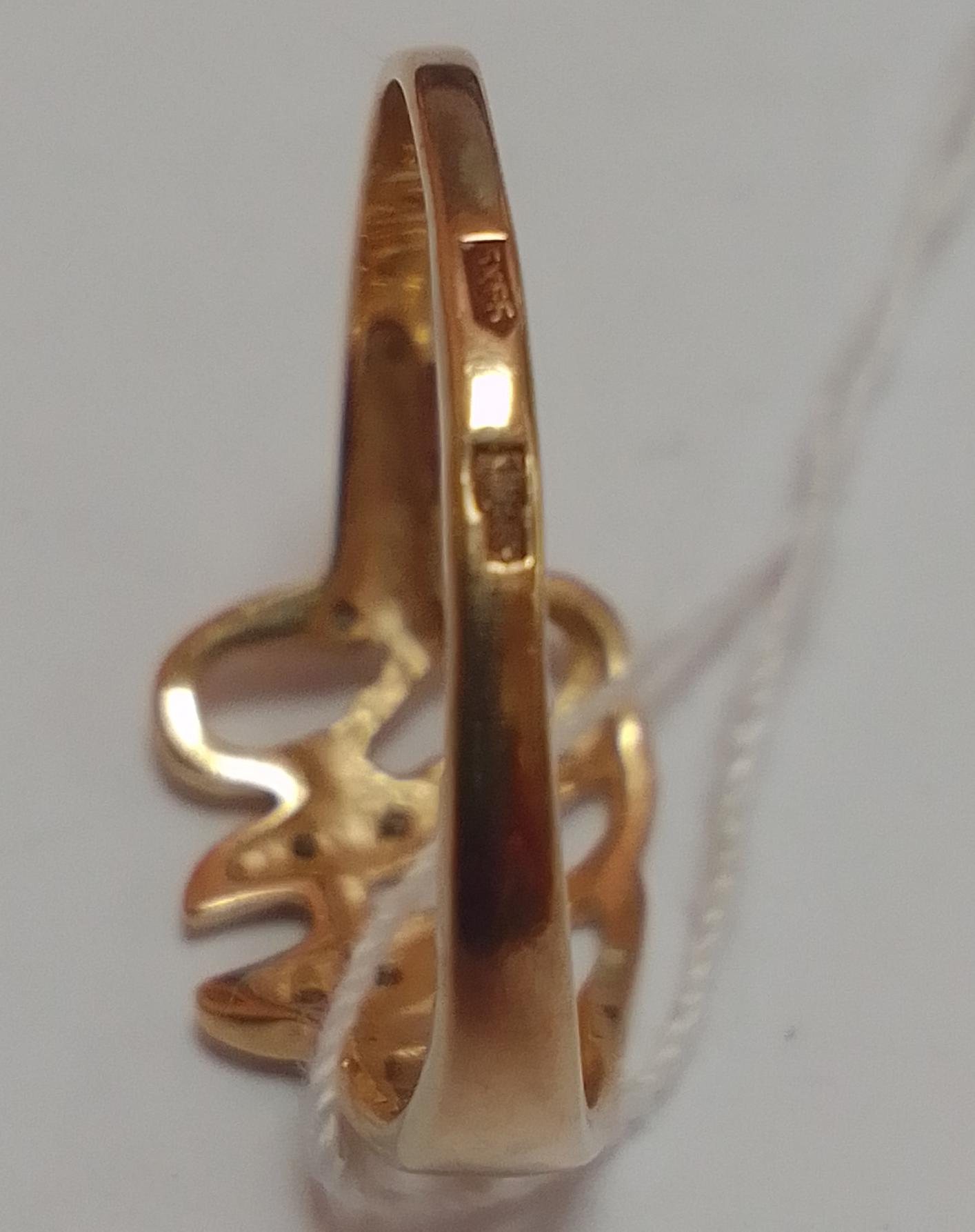 Кольцо из красного и белого золота с цирконием (32767326)  3