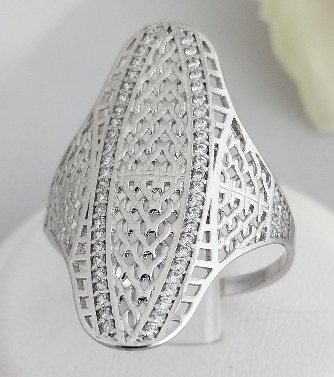 Серебряное кольцо с цирконием (31956409) 0