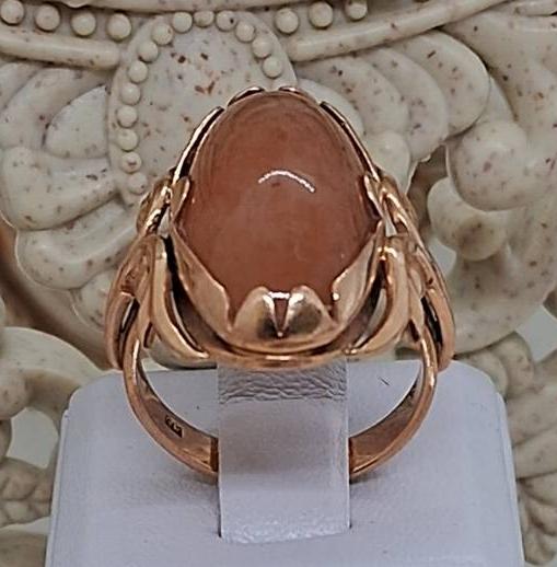 Кольцо из красного золота с нефритом (32529456)  0