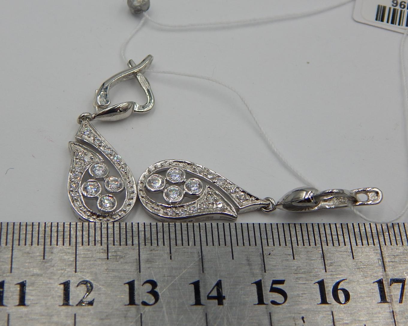 Срібні сережки з цирконієм (29623974) 2