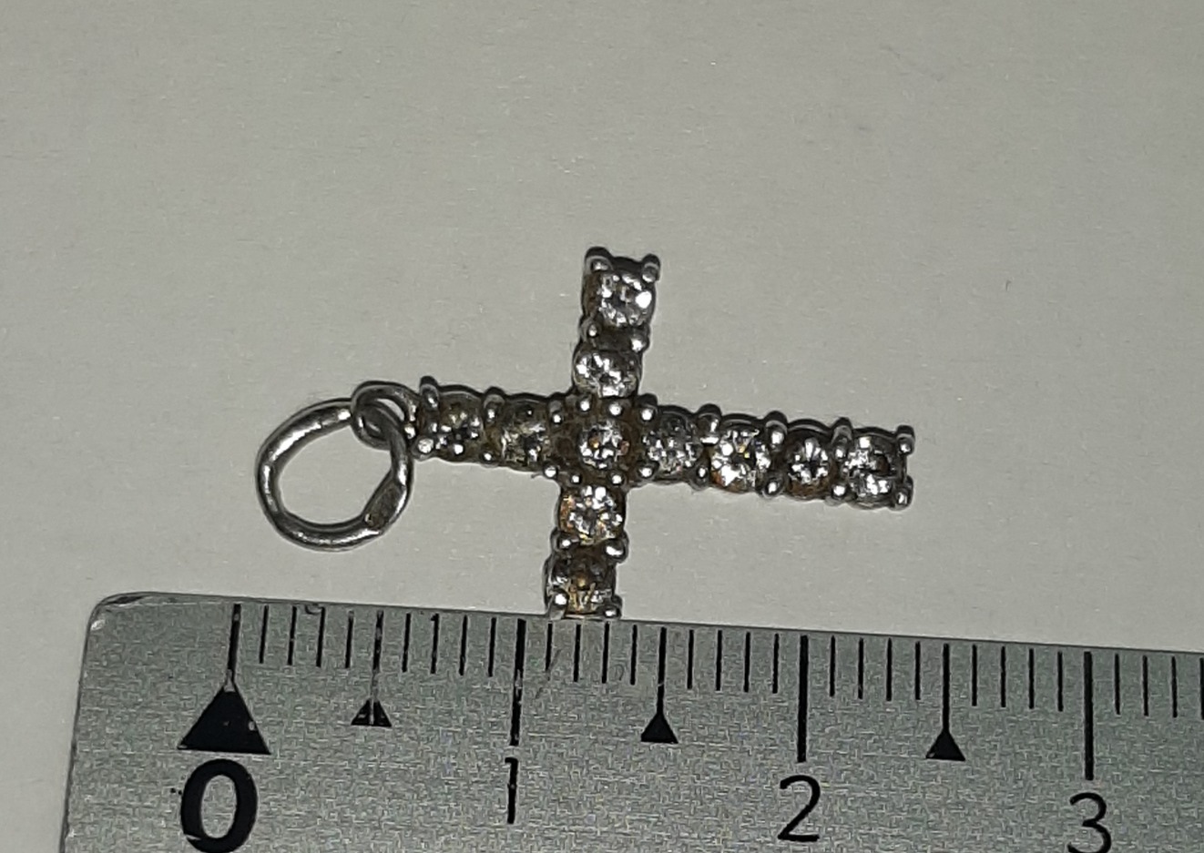 Серебряный подвес-крест с цирконием (13930208) 1