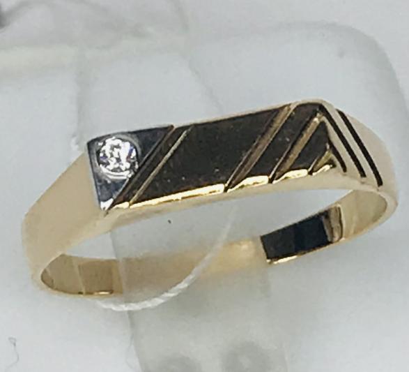 Перстень из красного и белого золота с цирконием (33584312) 0