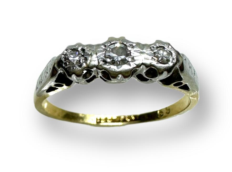 Кольцо из желтого и белого золота с бриллиантом (-ми) (29610072) 1
