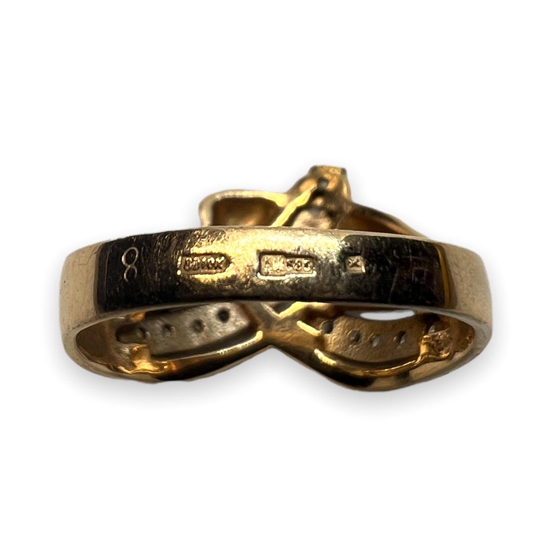Кольцо из красного и белого золота с цирконием (28824291)  3
