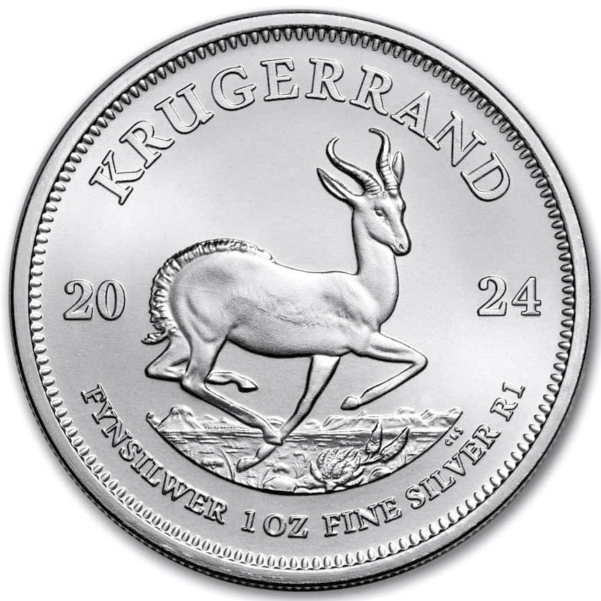 Срібна монета 1oz Крюгерранд 1 ранд 2024 Південна Африка (MD Premier + PCGS FirstStrike) (33009477) 1