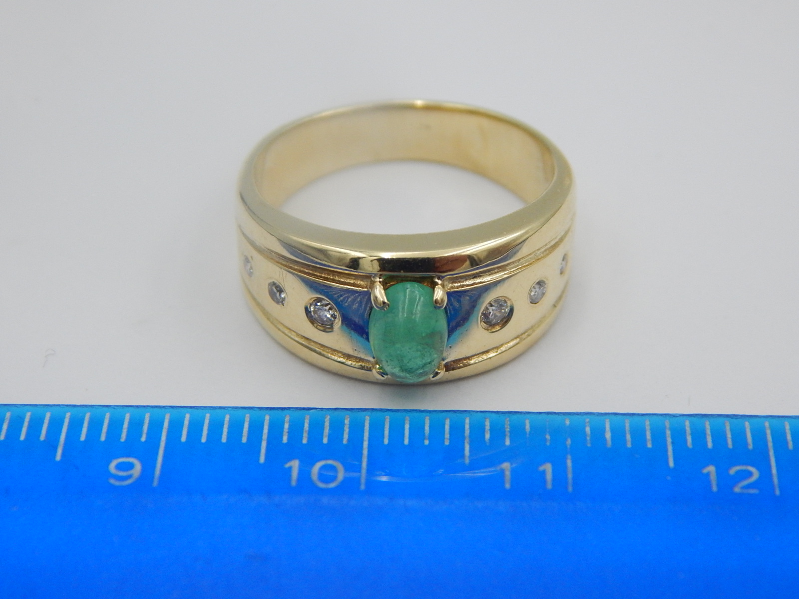 Кольцо из желтого золота с изумрудом и бриллиантом (-ми)  (30718002) 4