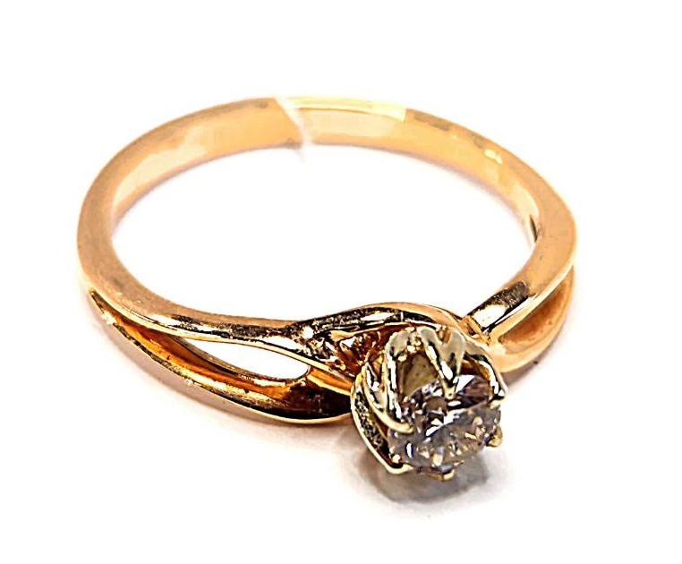 Кольцо из красного и белого золота с бриллиантом (-ми) (31577955) [ 0