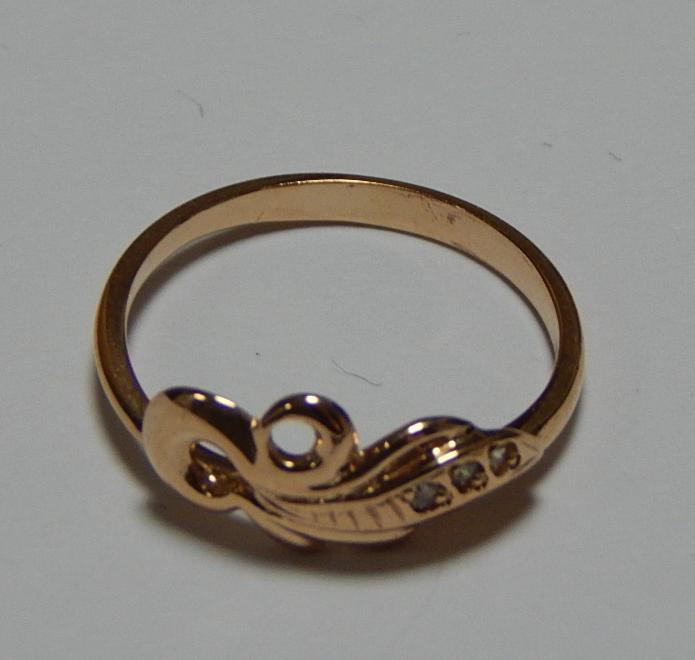 Кольцо из красного золота с цирконием (28366048) 4