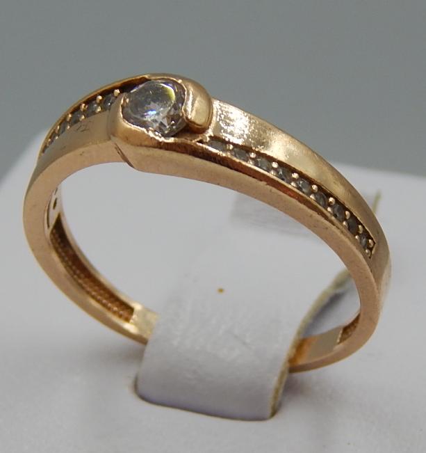 Кольцо из красного золота с цирконием (30808209) 2