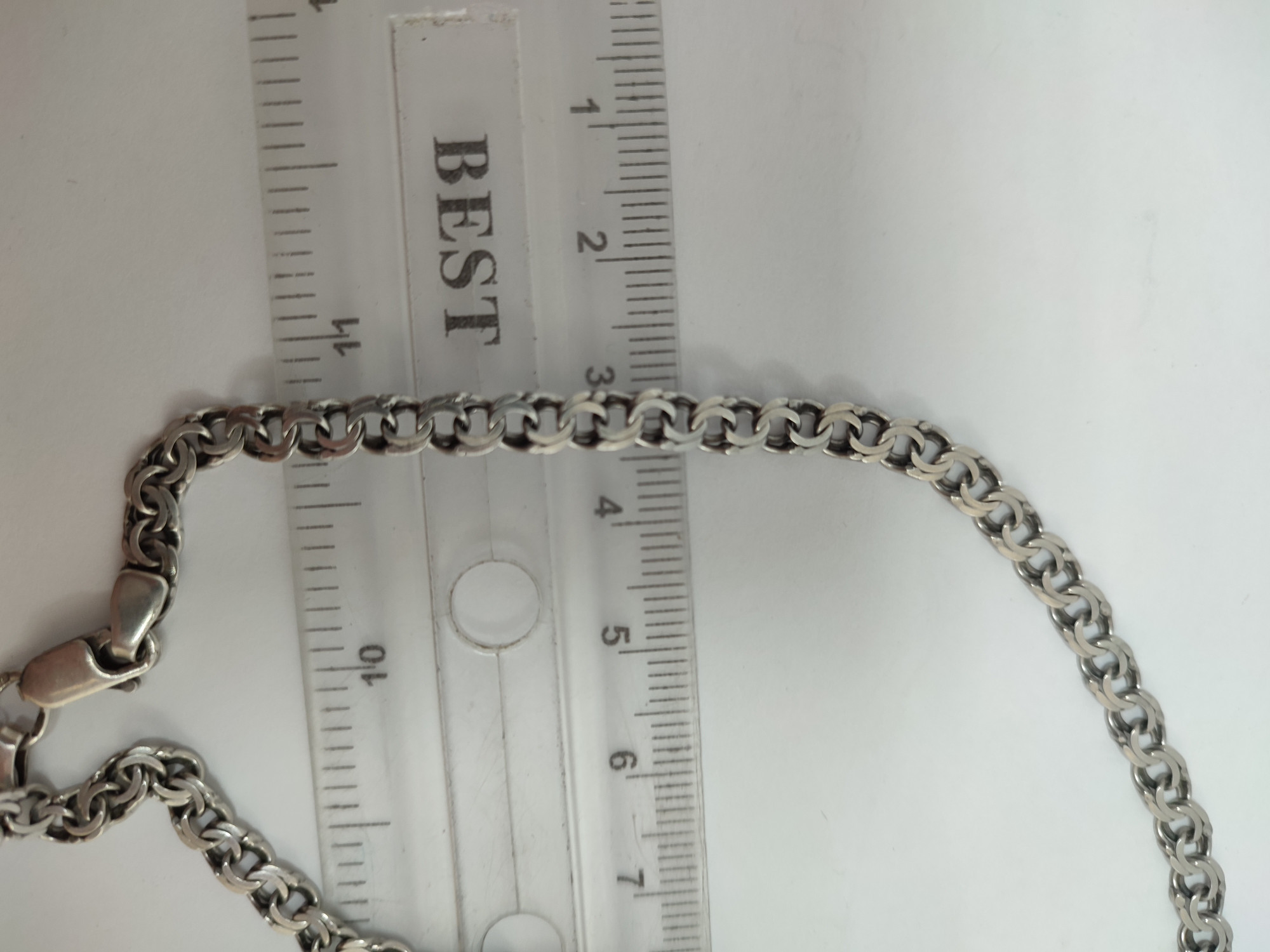 Серебряная цепь с плетением Бисмарк (33734872) 4