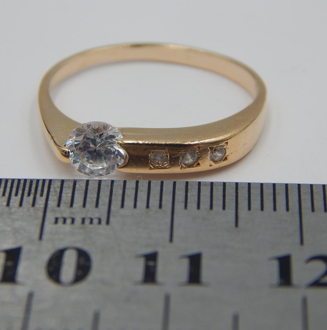 Перстень из красного золота с цирконием (30426390) 2