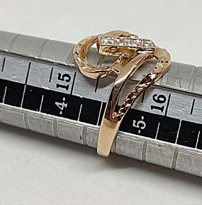 Кольцо из красного и белого золота с бриллиантом (-ми) (33279842) 3