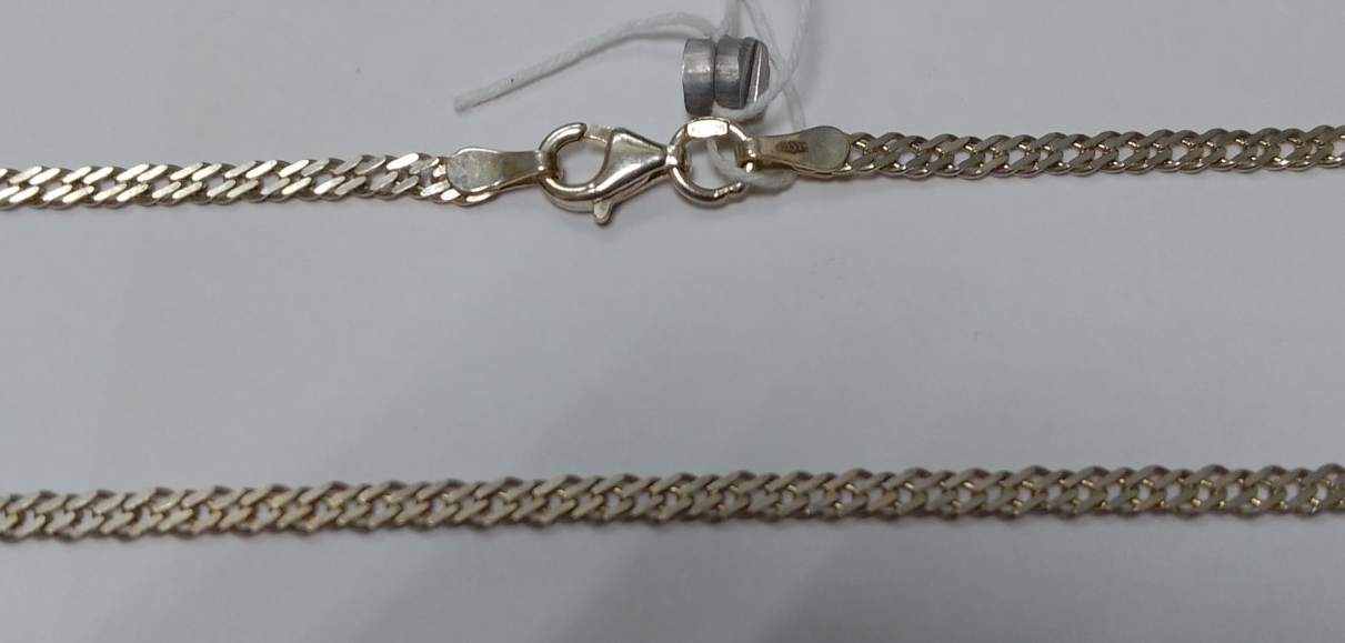Серебряная цепь с плетением Двойной ромб (30538763) 0