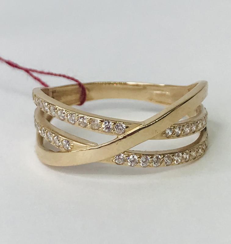 Кольцо из красного золота с цирконием (31857375) 2
