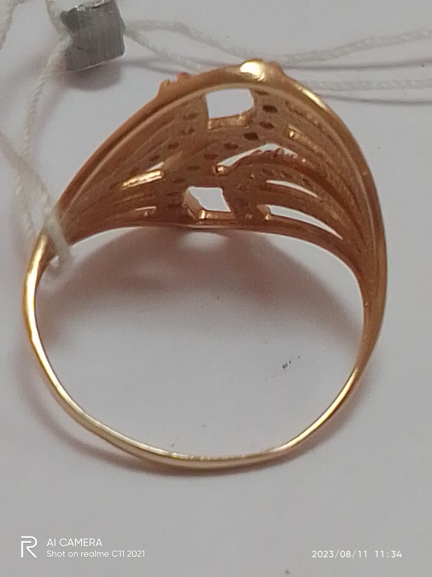 Кольцо из красного золота с цирконием (31433609)  3