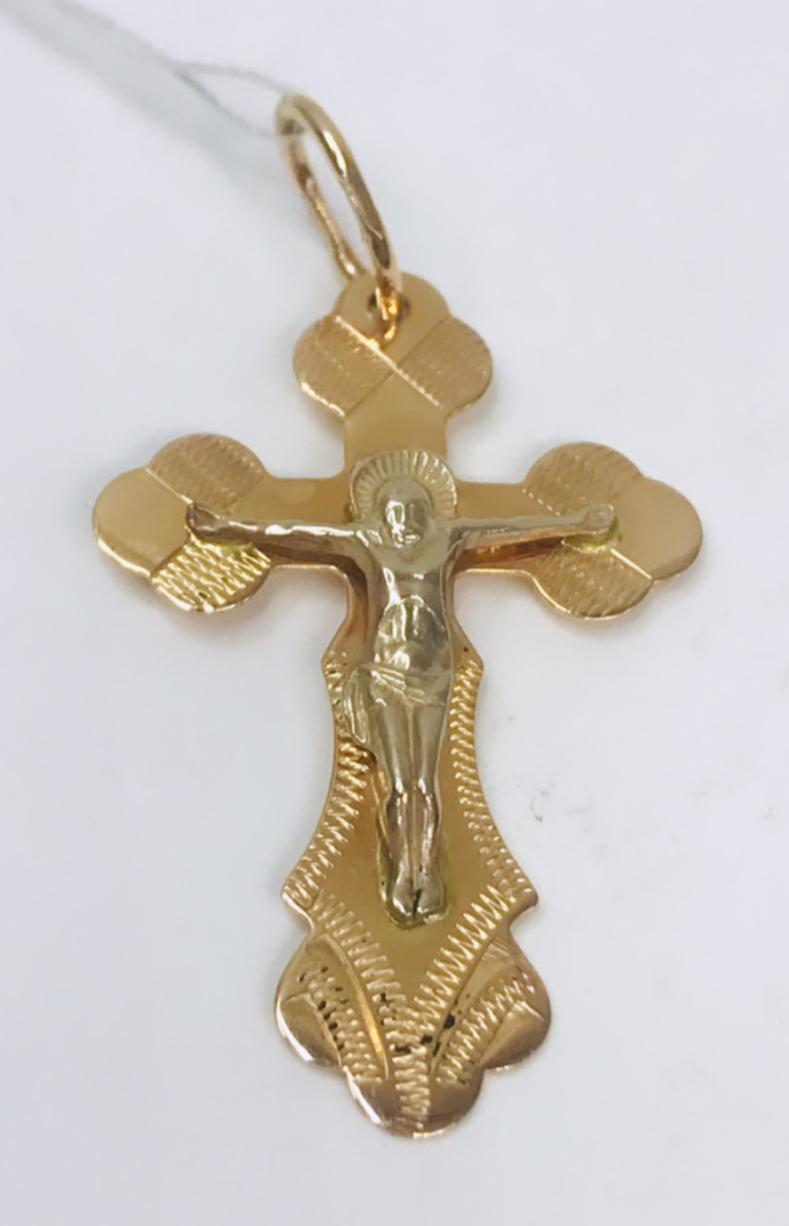 Підвіс-хрест із червоного та білого золота (30986263) 0