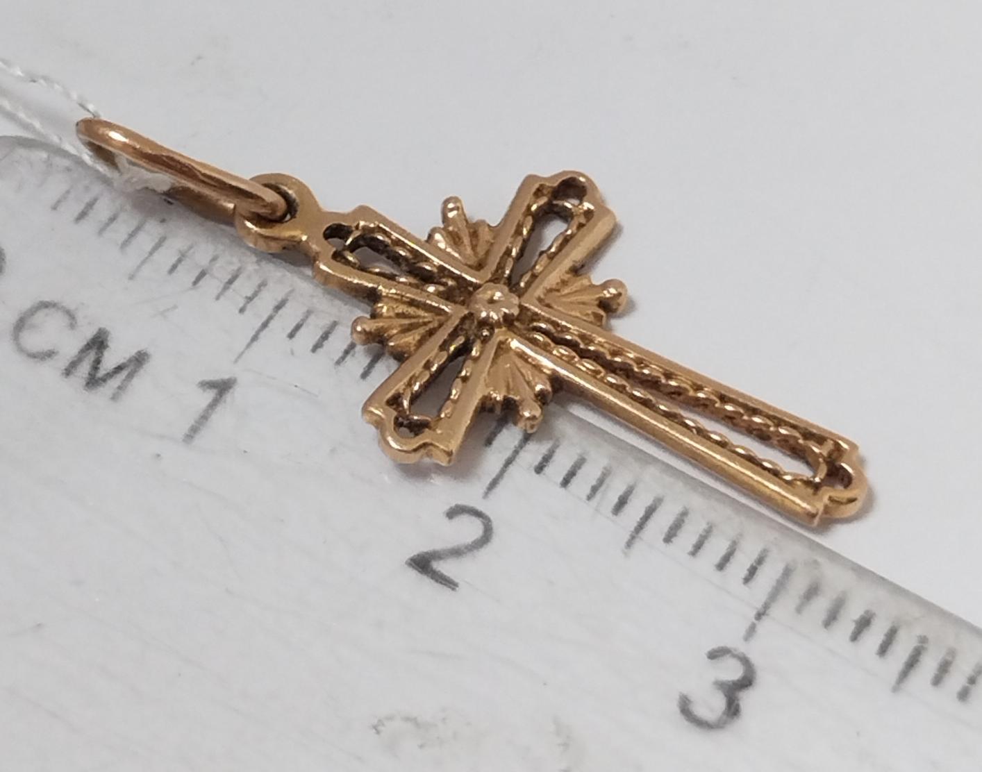 Підвіс-хрест з червоного золота (33959949) 2