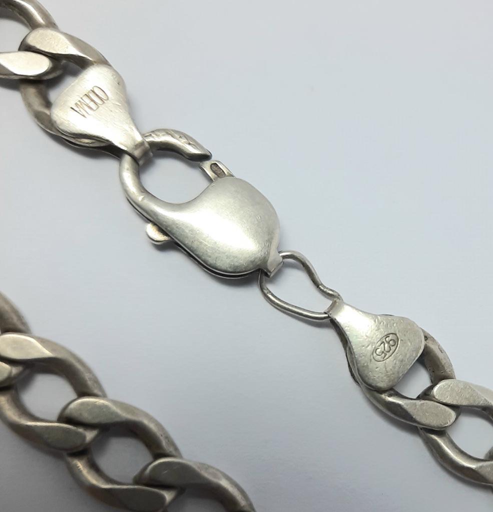 Серебряная цепь с плетением панцирное (33897952) 1