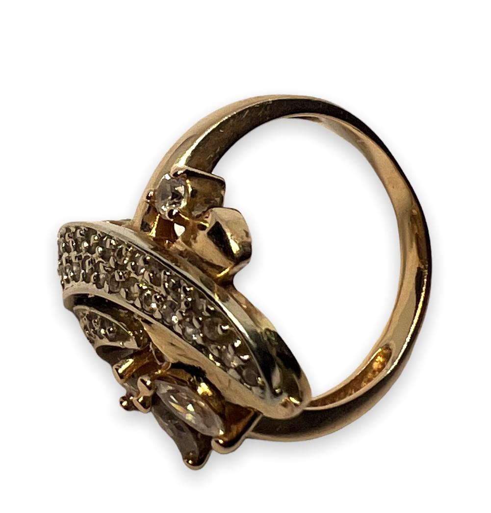 Кольцо из красного и белого золота с цирконием (28833290) 4