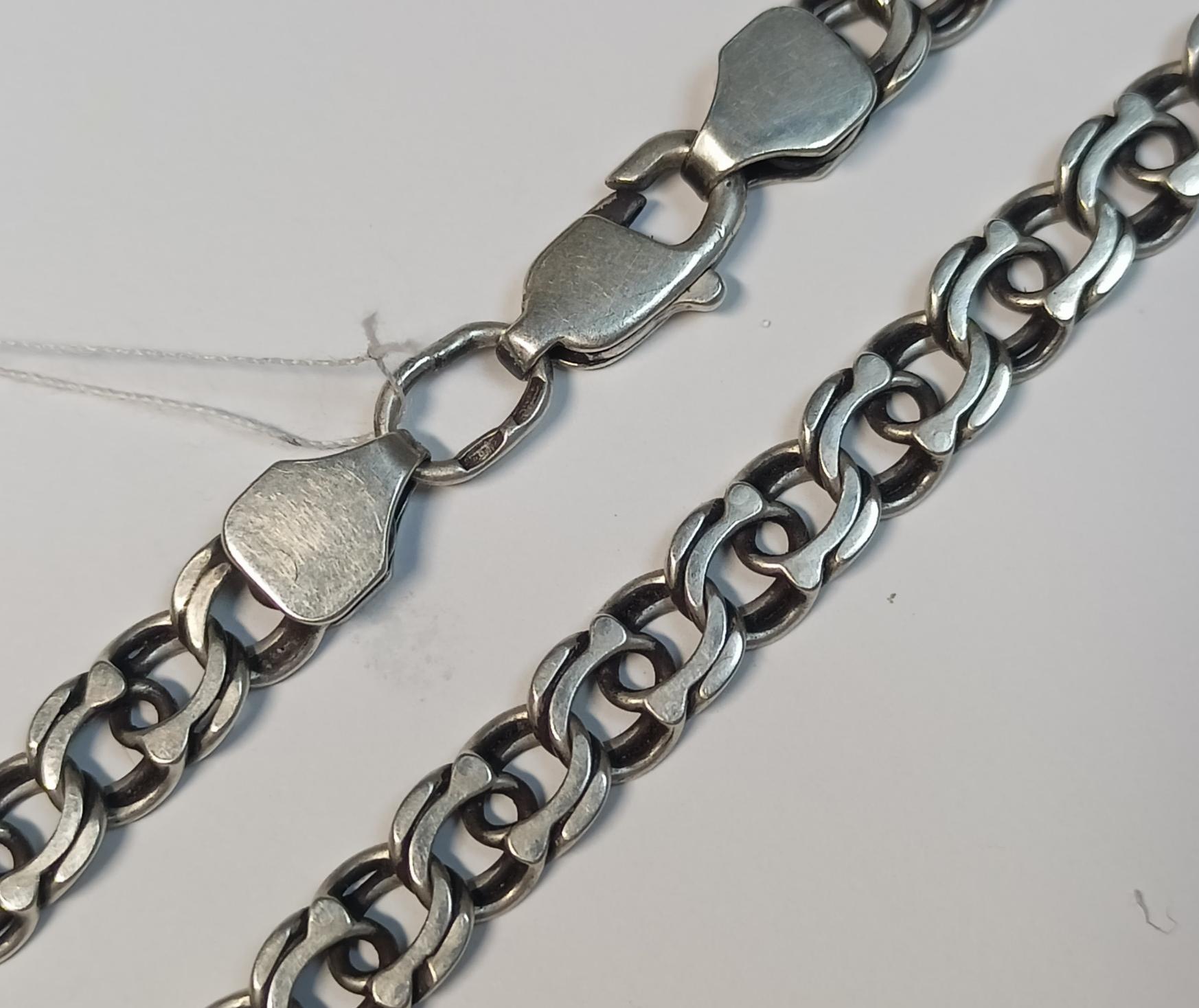Серебряная цепь с плетением Бисмарк (33589892) 0