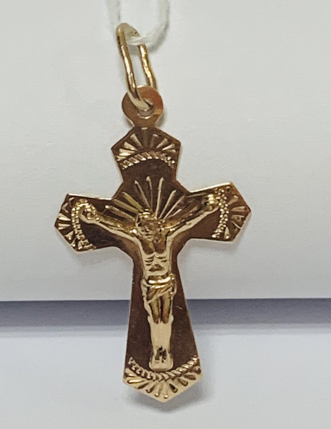 Підвіс-хрест з червоного золота (32250570) 0