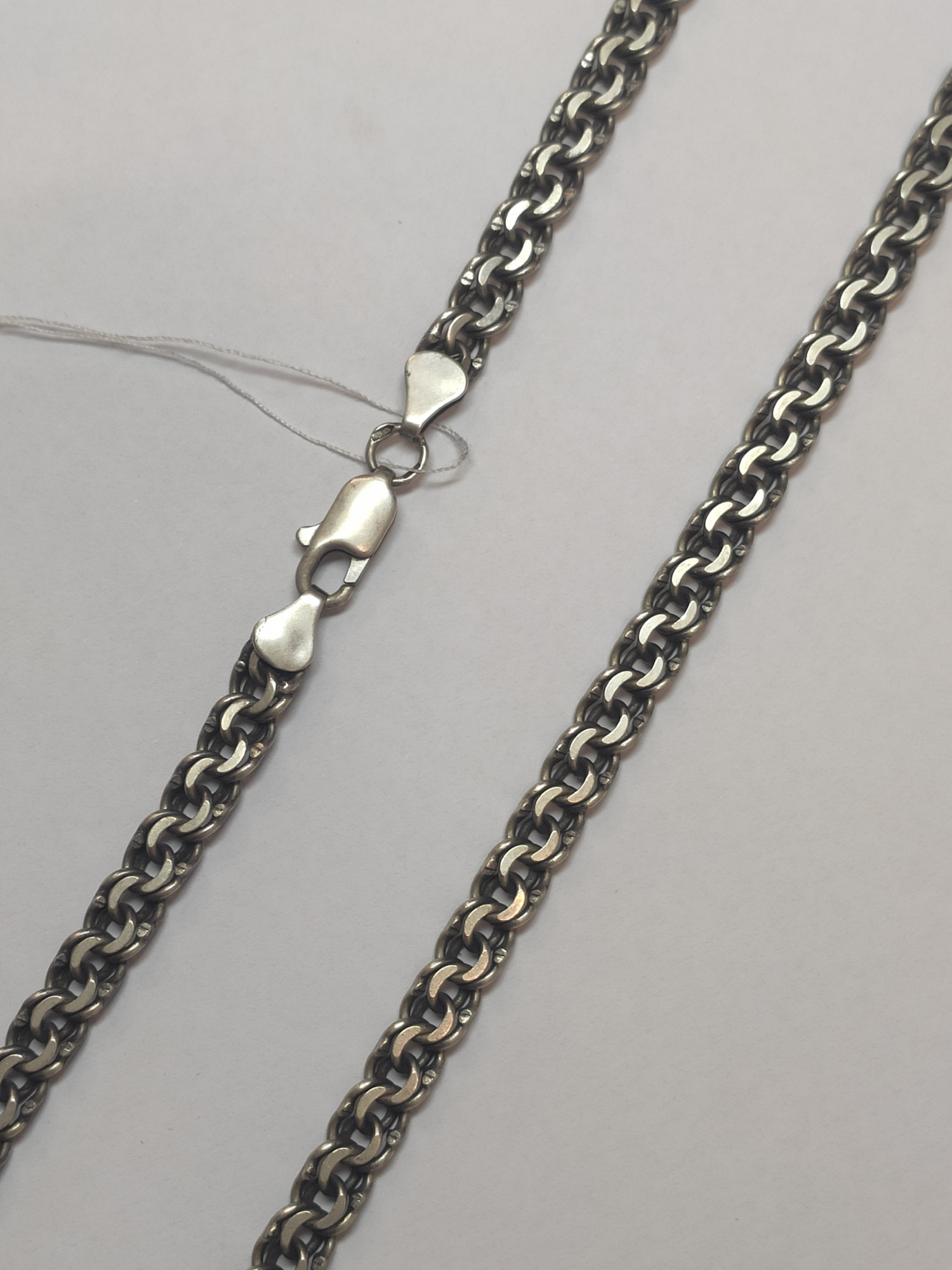 Серебряная цепь с плетением Бисмарк (33893996) 0