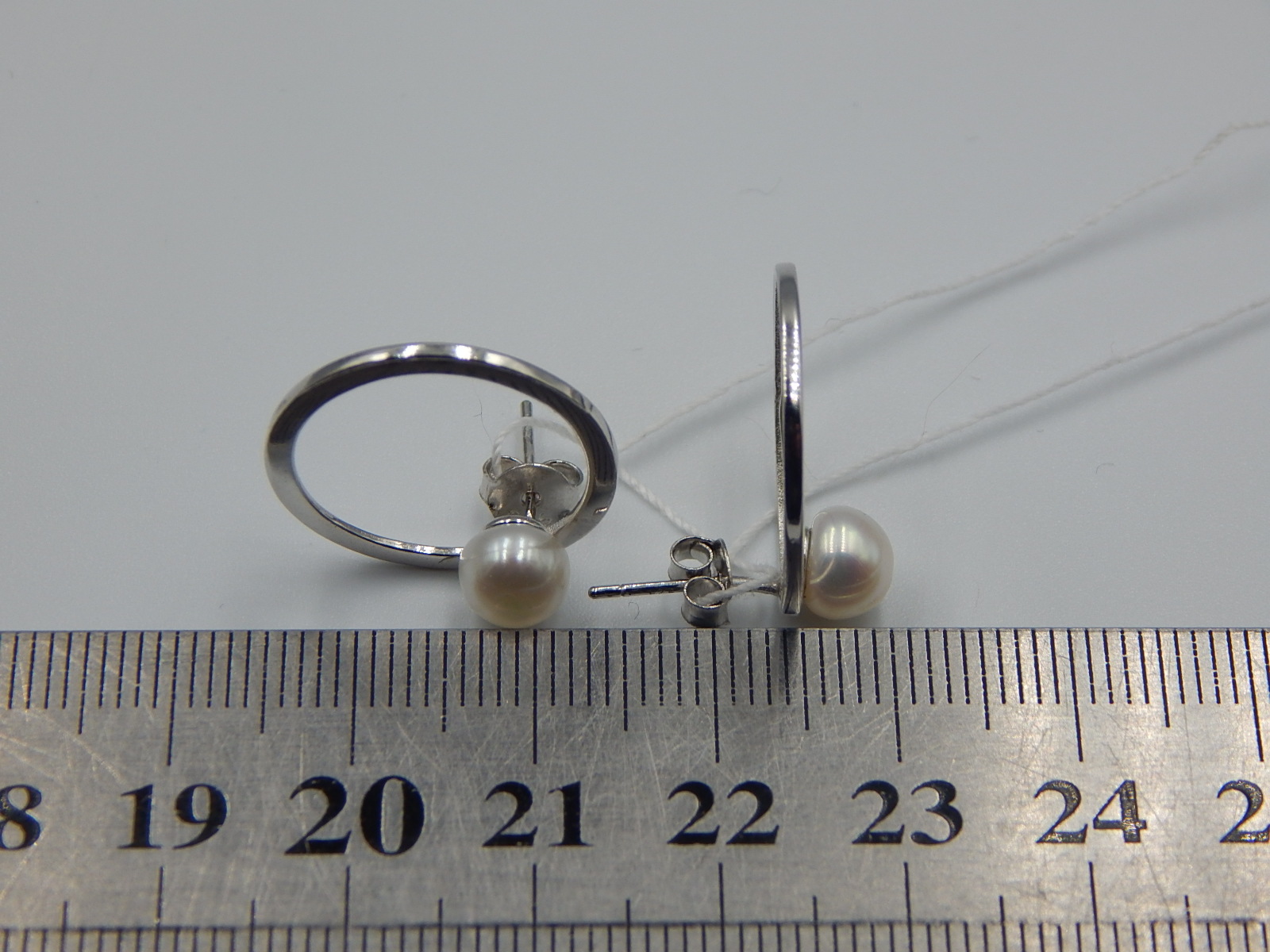 Срібні сережки з перлами (33017150) 6