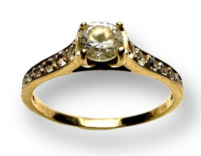 Кольцо из красного золота с цирконием (29638514) 1