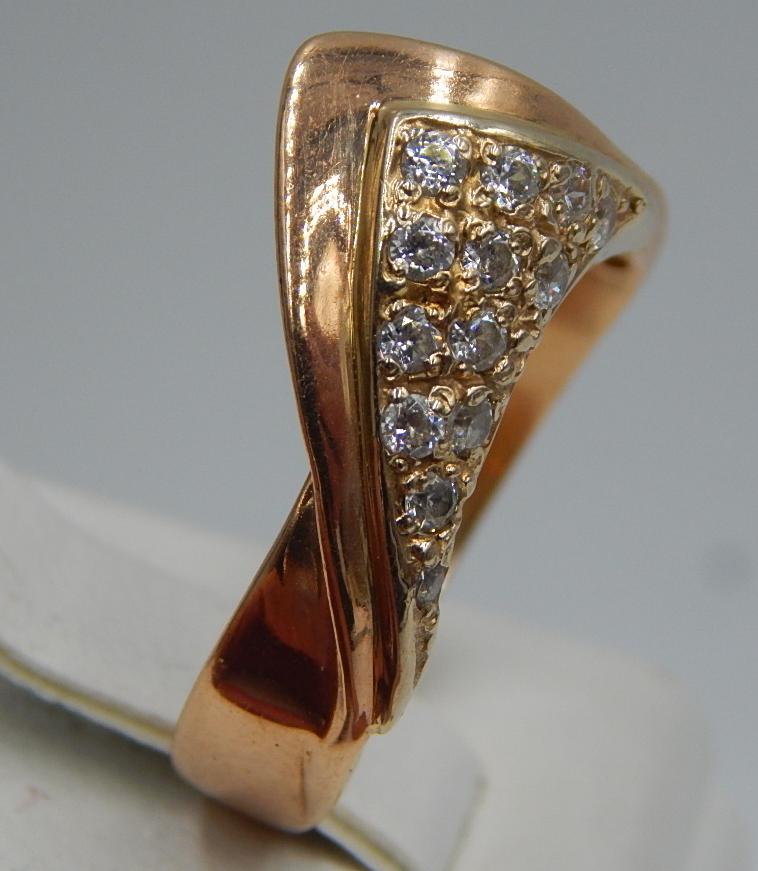 Кольцо из красного золота с цирконием (33668514)  2