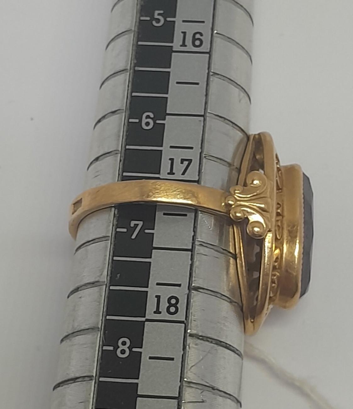 Кольцо из красного золота с аметистом (33722303) 3