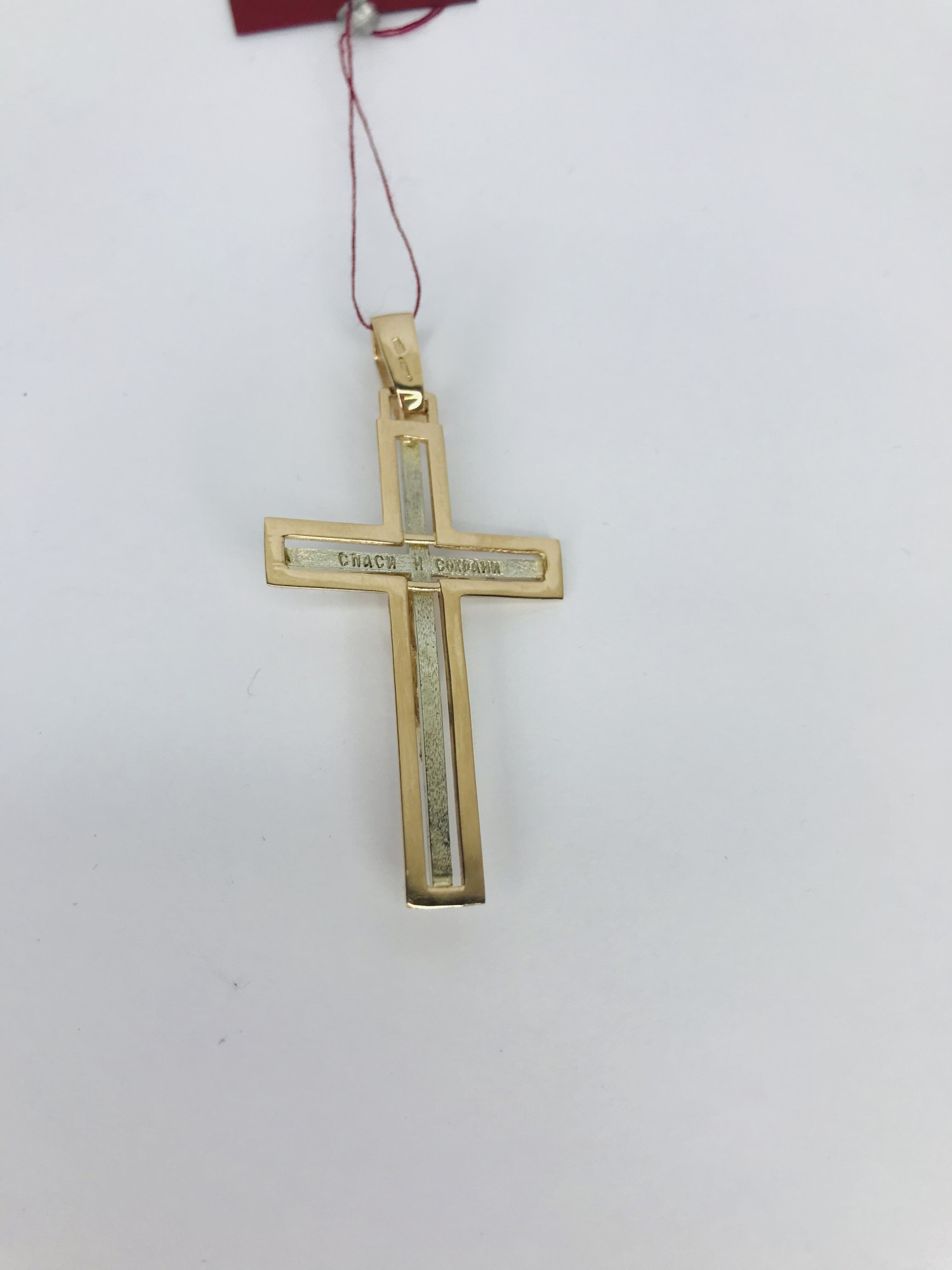 Підвіс-хрест з червоного та білого золота (31783921) 1