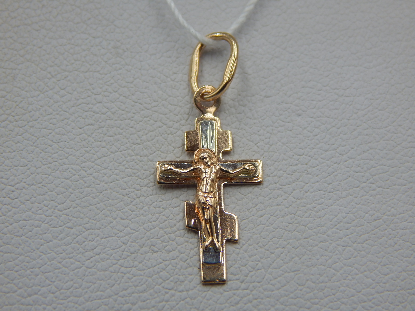 Підвіс-хрест з червоного та білого золота (33931127) 1