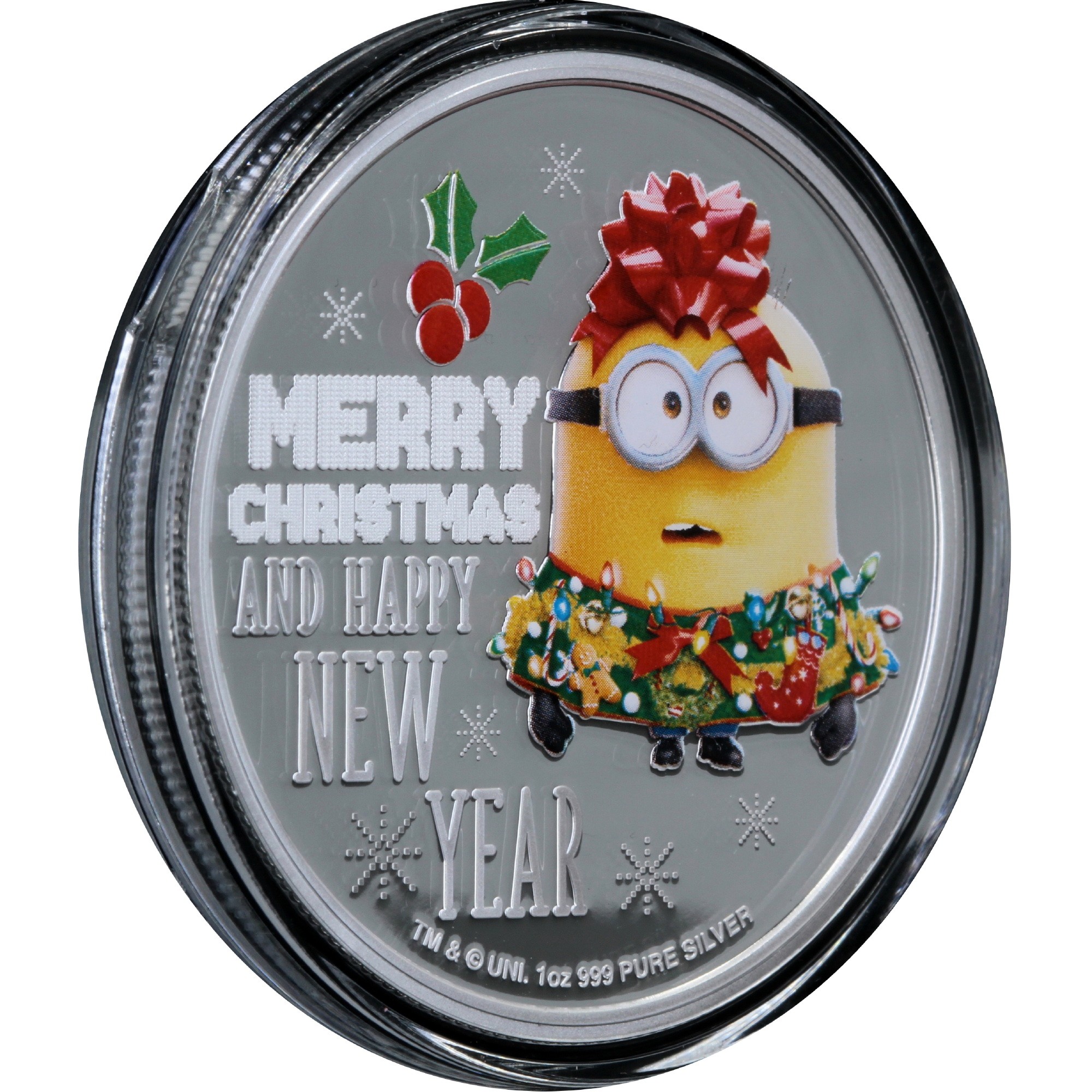 Серебряная монета 1oz Миньон Поздравляет с Рождеством и Новым Годом 2 доллара 2019 Ниуэ (29128574) 4