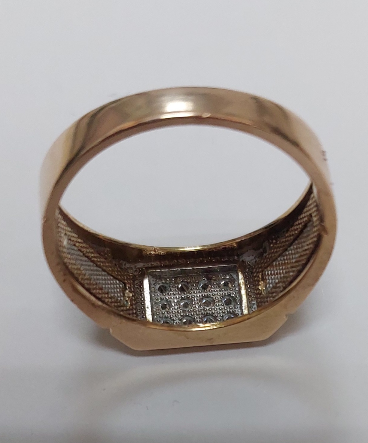 Перстень из красного и белого золота с цирконием (32956696)  8