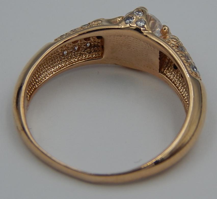 Кольцо из красного золота с цирконием (28186992)  5
